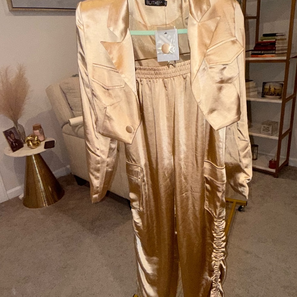 Gold Blazer and Pants Set